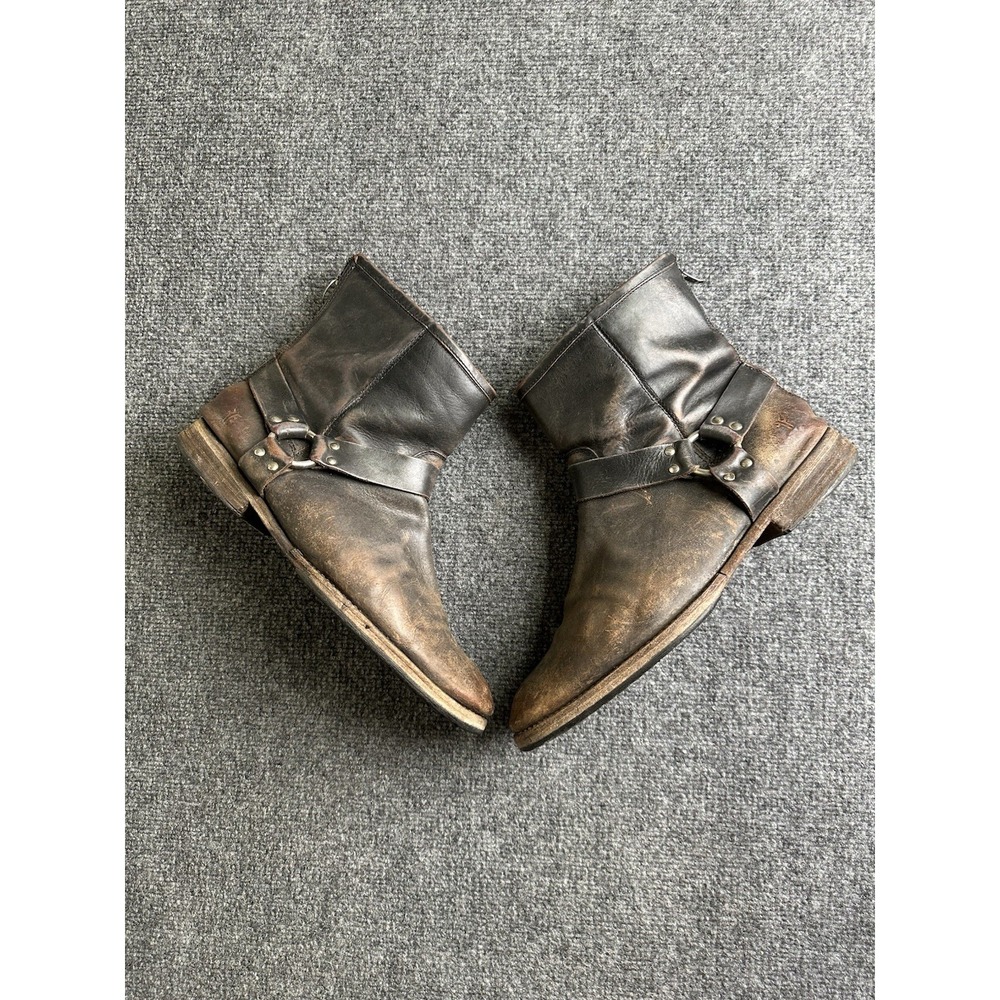 Men's Frye Phillip Harness Short Leather Boots Made in Mexico, Size US 11.5 D